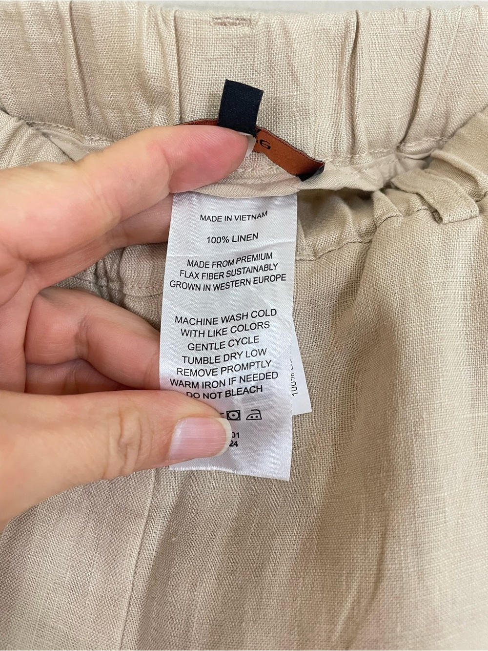 Quince Driftwood 100% Linen Pull On Pants Size Medium - Picture 5 of 9